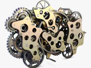 gear mechanism low poly v 1 3D Model
