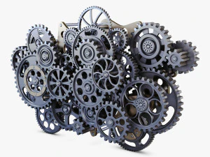 gear mechanism low poly v 1 3D Model