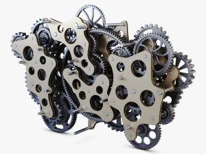 gear mechanism low poly v 1 3D Model
