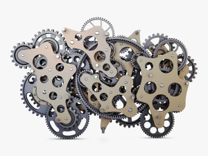 gear mechanism low poly v 1 3D Model