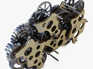 gear mechanism low poly v 1 3D Model
