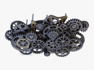 gear mechanism low poly v 1 3D Model