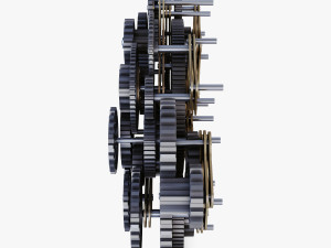 gear mechanism low poly v 1 Model 3D