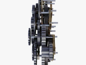 gear mechanism low poly v 1 3D Model