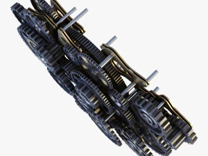 gear mechanism low poly v 1 3D Model