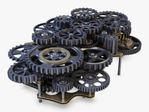 gear mechanism low poly v 1 3D Model