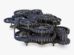 gear mechanism low poly v 1 Model 3D