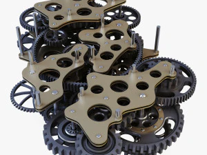 gear mechanism low poly v 1 3D Model