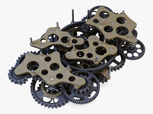gear mechanism low poly v 1 3D Model