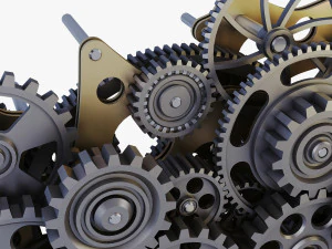 gear mechanism low poly v 1 3D Model