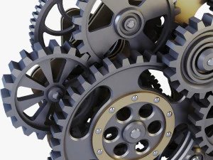 gear mechanism low poly v 1 3D Model