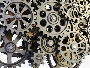 gear mechanism low poly v 1 3D Model