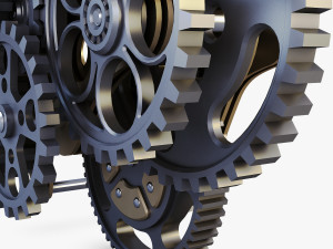 gear mechanism low poly v 1 Model 3D