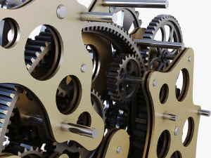 gear mechanism low poly v 1 3D Model