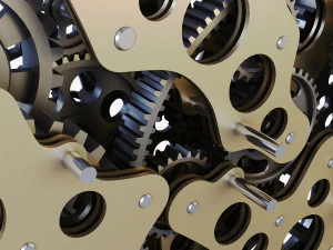 gear mechanism low poly v 1 3D Model