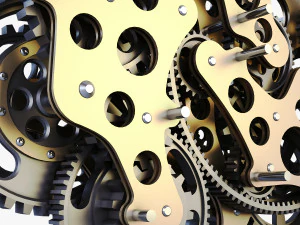 gear mechanism low poly v 1 3D Model
