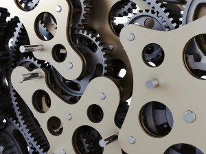 gear mechanism low poly v 1 3D Model