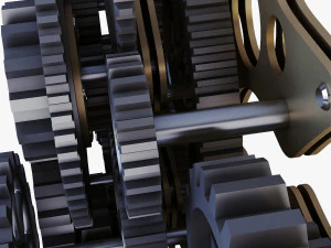 gear mechanism low poly v 1 3D Model