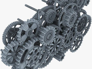 gear mechanism low poly v 1 3D Model