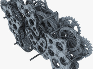 gear mechanism low poly v 1 Model 3D