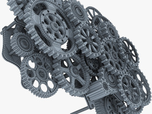 gear mechanism low poly v 1 Model 3D