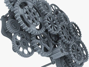 gear mechanism low poly v 1 3D Model