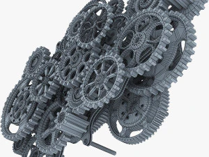 gear mechanism low poly v 1 3D Model
