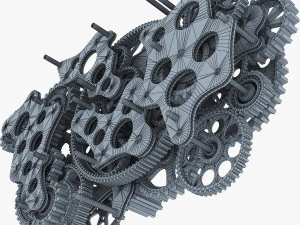 gear mechanism low poly v 1 3D Model