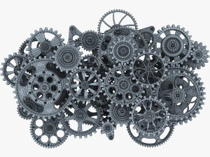 gear mechanism low poly v 1 3D Model