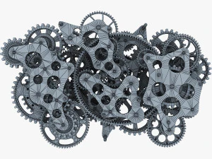 gear mechanism low poly v 1 3D Model