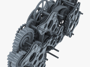 gear mechanism low poly v 1 Model 3D
