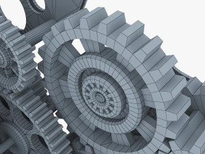 gear mechanism low poly v 1 3D Model