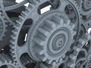 gear mechanism low poly v 1 3D Model