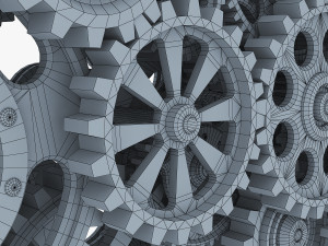 gear mechanism low poly v 1 Model 3D