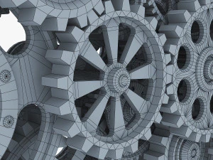 gear mechanism low poly v 1 3D Model