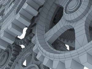 gear mechanism low poly v 1 3D Model