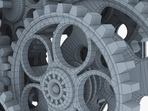 gear mechanism low poly v 1 3D Model