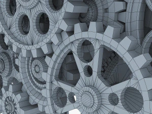 gear mechanism low poly v 1 3D Model