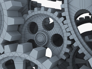 gear mechanism low poly v 1 Model 3D