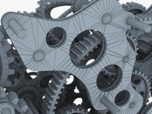 gear mechanism low poly v 1 3D Model