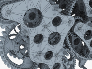 gear mechanism low poly v 1 Model 3D