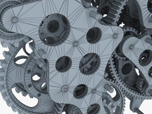 gear mechanism low poly v 1 3D Model