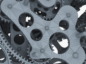gear mechanism low poly v 1 3D Model