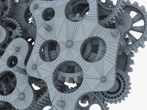 gear mechanism low poly v 1 Model 3D