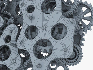 gear mechanism low poly v 1 3D Model