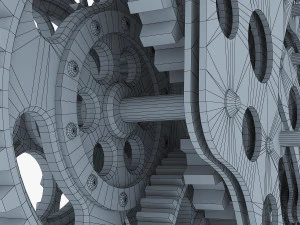 gear mechanism low poly v 1 3D Model