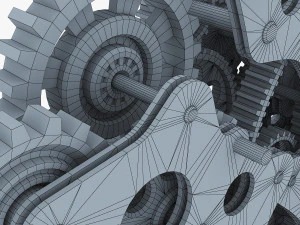gear mechanism low poly v 1 3D Model