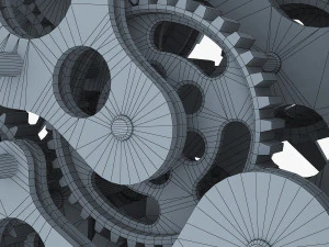 gear mechanism low poly v 1 3D Model