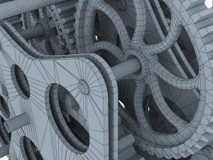 gear mechanism low poly v 1 3D Model