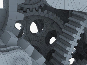 gear mechanism low poly v 1 3D Model